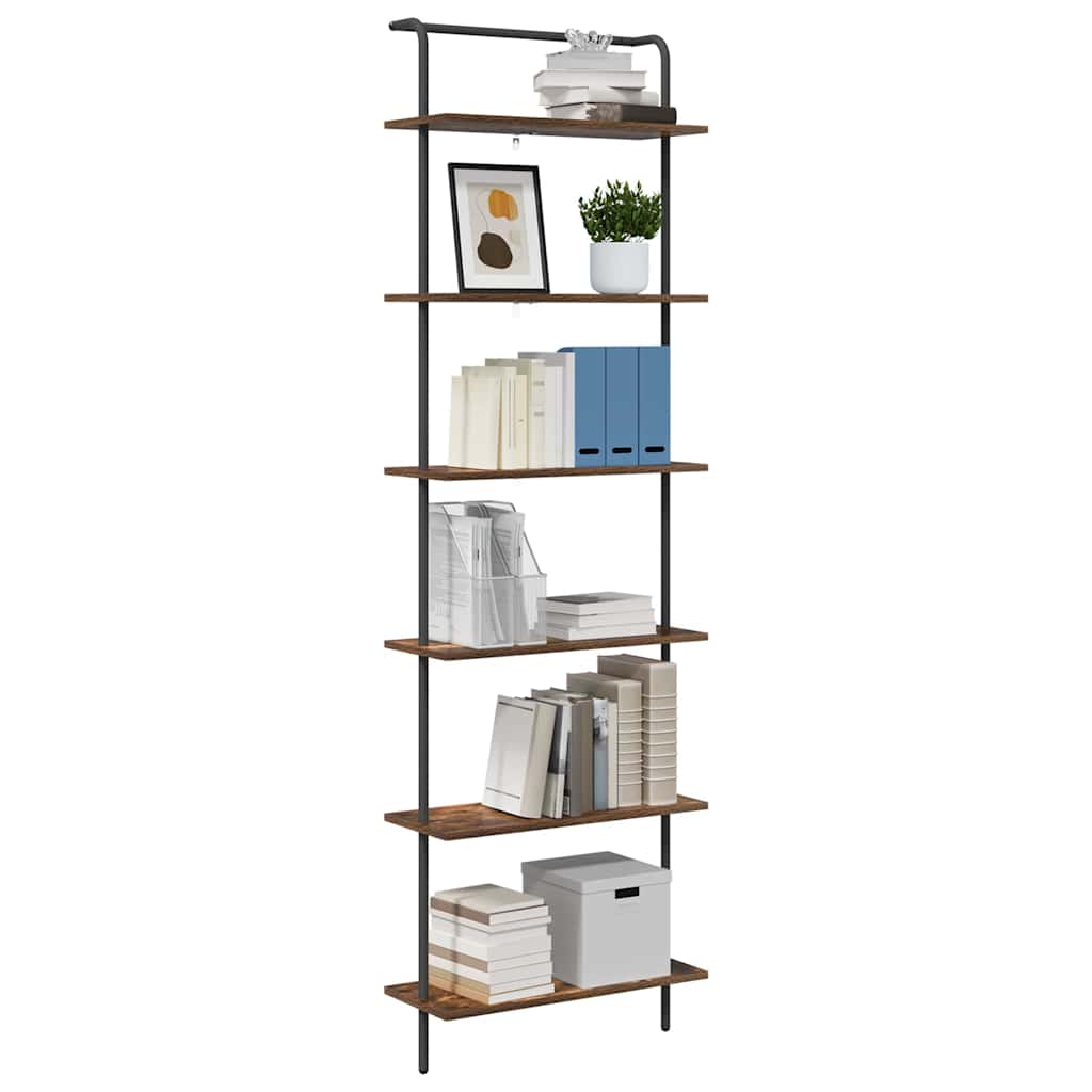 Hyllsystem Rökt ek 60 x 24 x 203 cm Konstruerat trä