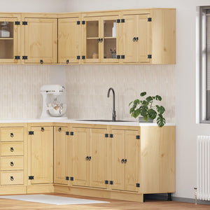 Skåp med hylla med lagring med dörr 4 pcs Honung Massiv furu