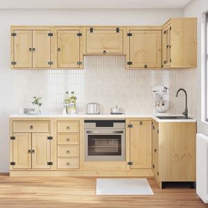 Skåp med låda med hylla med lagring 10 pcs Honung Massiv furu