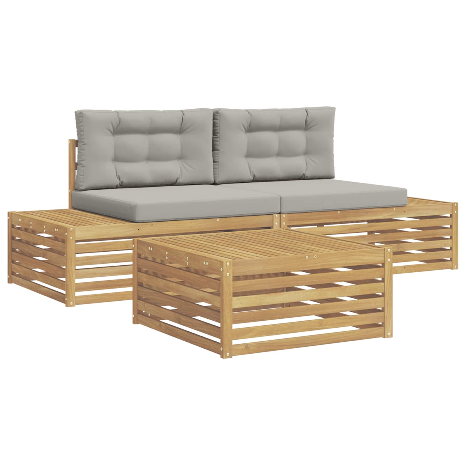 3 Stycke Utomhussoffset Polyester Vit