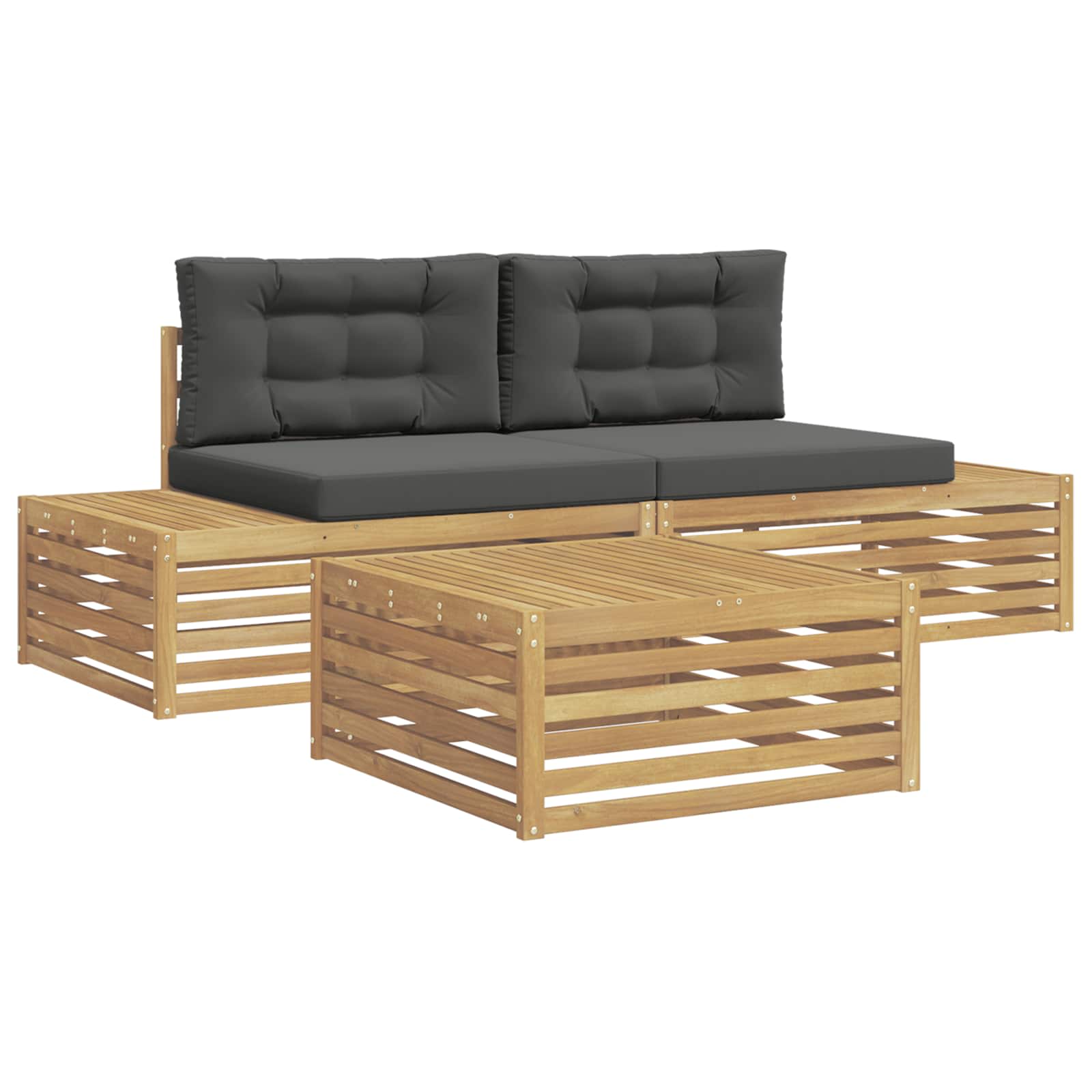 3 Stycke Utomhussoffset Polyester Vit