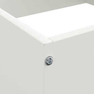 Kant för gräsmatta 6 pcs Vit 40 x 40 x 13 cm Stål