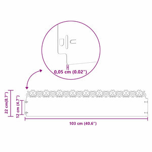 Gräskanter 20 pcs Svart 103 x 0,05 x 22 cm Stål