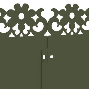 Gräskanter 20 pcs Olivgrön 103 x 0,05 x 22 cm Stål