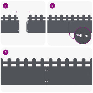 Gräskanter 10 pcs Antracit 103 x 0,05 x 22 cm Stål