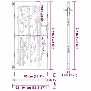 Trädgårdsgrind med lås Svart 85 x 200 cm Pulverlackerad stål