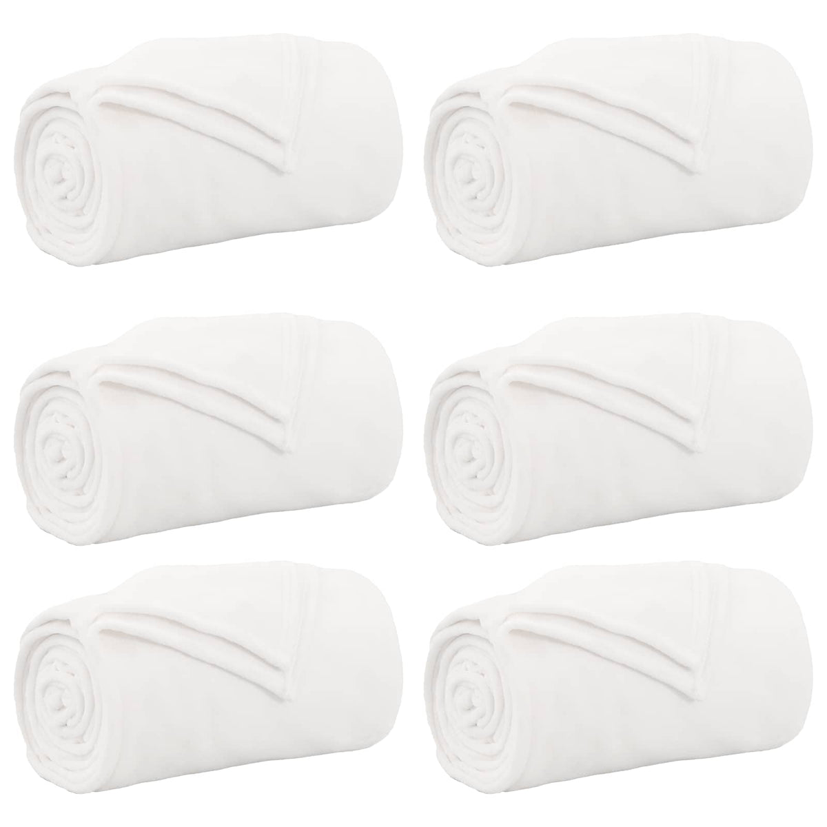 Filtar 6 st Vit 130 x 150 cm 3.04 kg Fleece