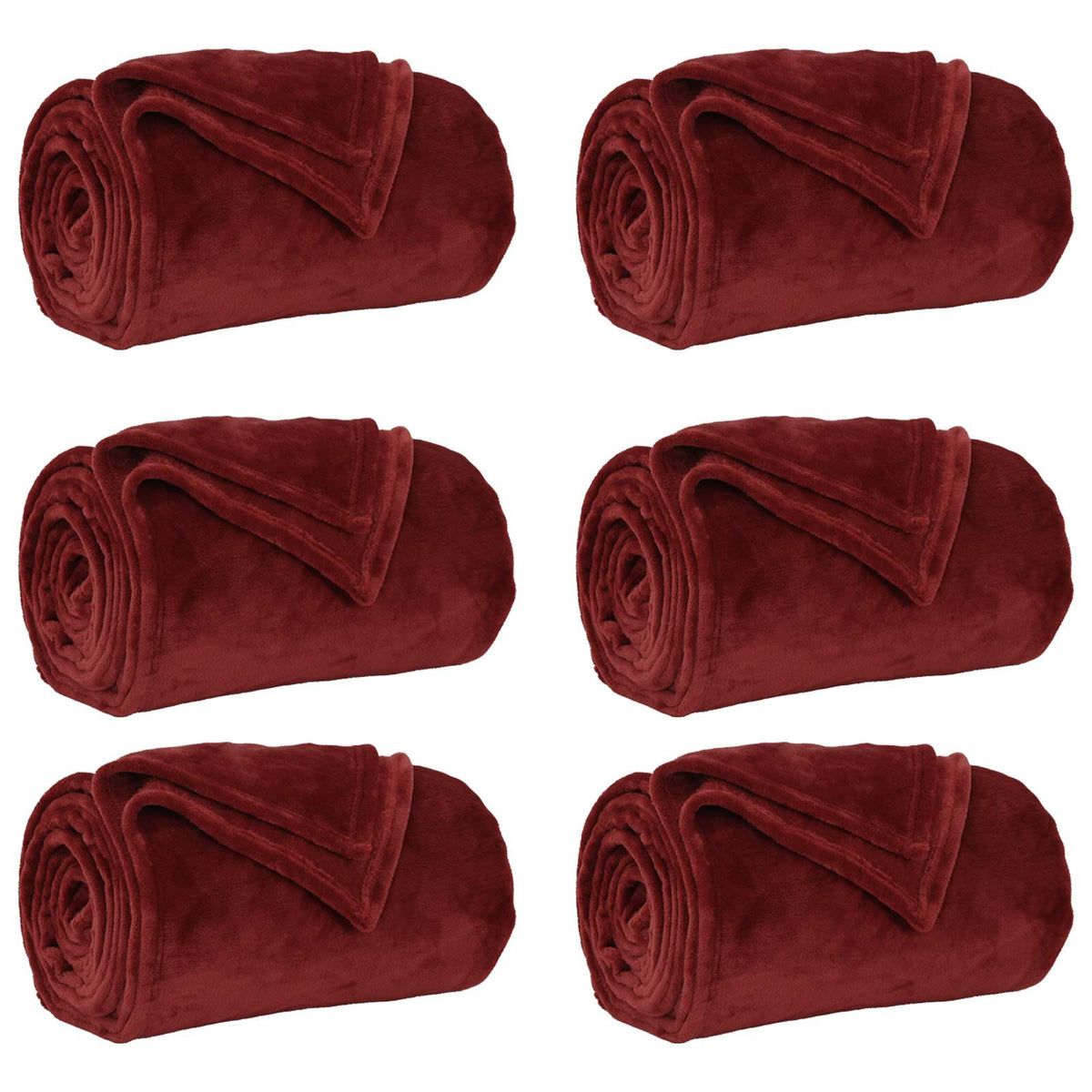 Filtar 6 st Bordeaux Röd 240 x 270 cm 10.11 kg Fleece