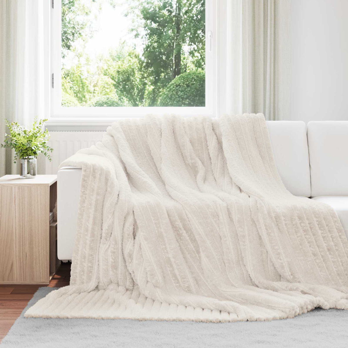 Filtar 6 st Gräddvit 270 x 240 cm 9.51 kg Fleece