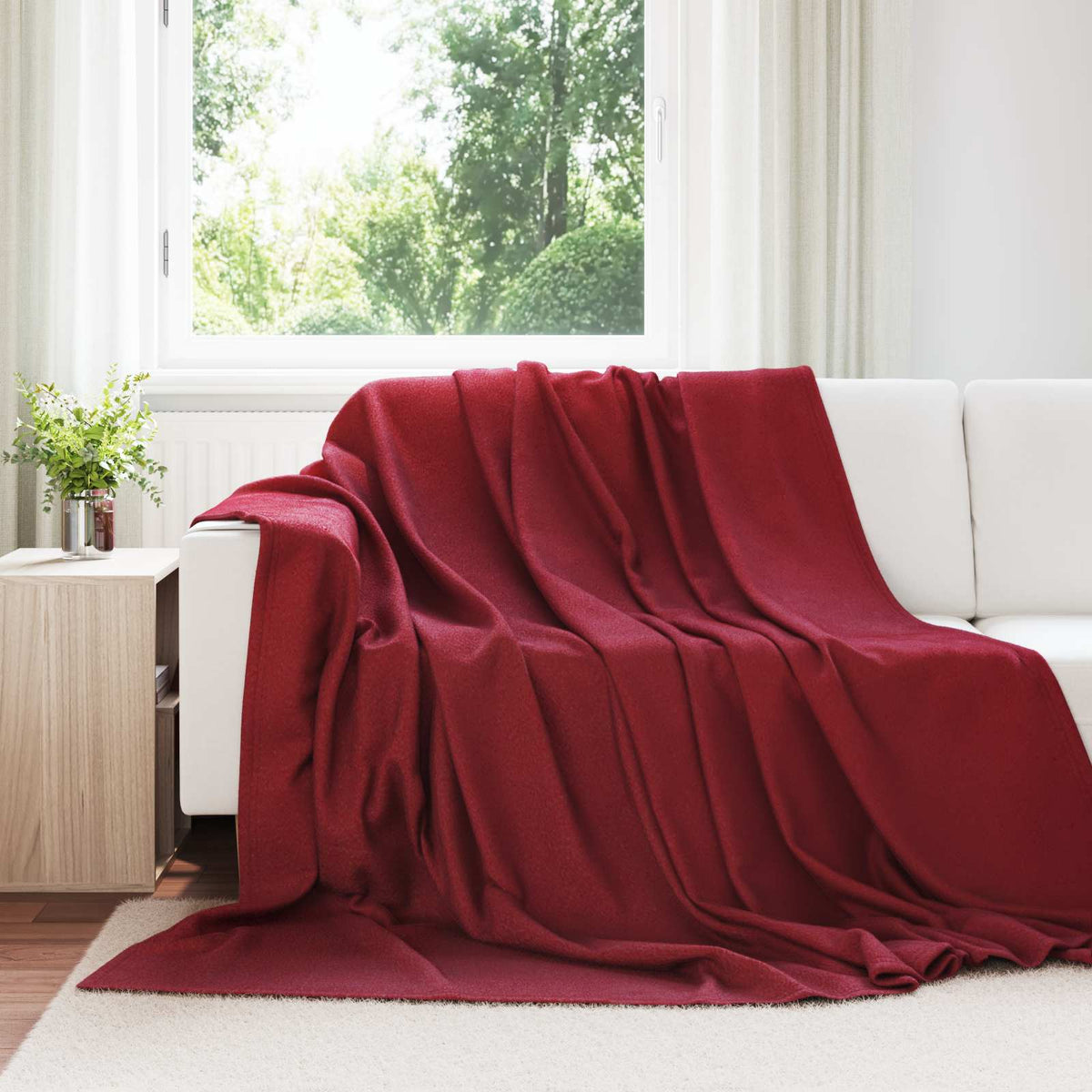 Filtar 6 st Bordeaux Röd 270 x 240 cm 5.08 kg Fleece