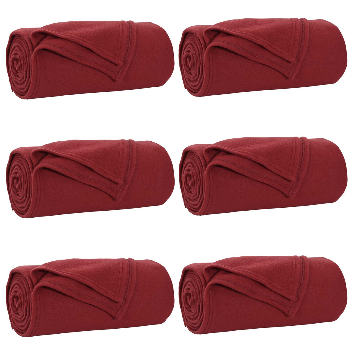Filtar 6 st Bordeaux Röd 270 x 240 cm 5.08 kg Fleece