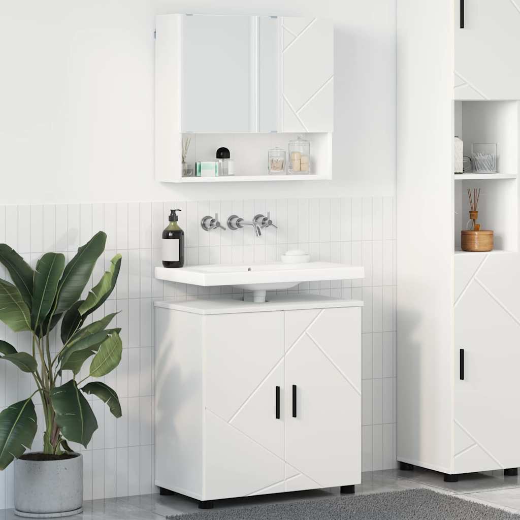 Badrumsmöbelset 2 st Vit 61 x 35 x 64 cm