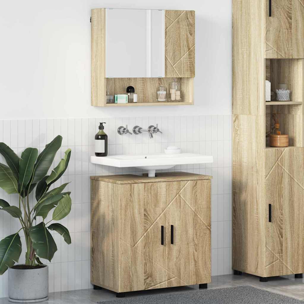 Badrumsmöbelset 2 st Sonoma-ek 61 x 35 x 64 cm