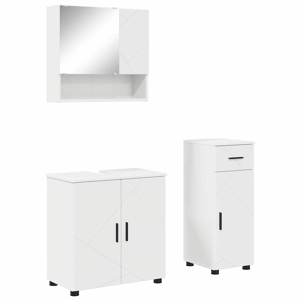 Badrumsmöbelset 3 st Vit 61 x 35 x 64 cm