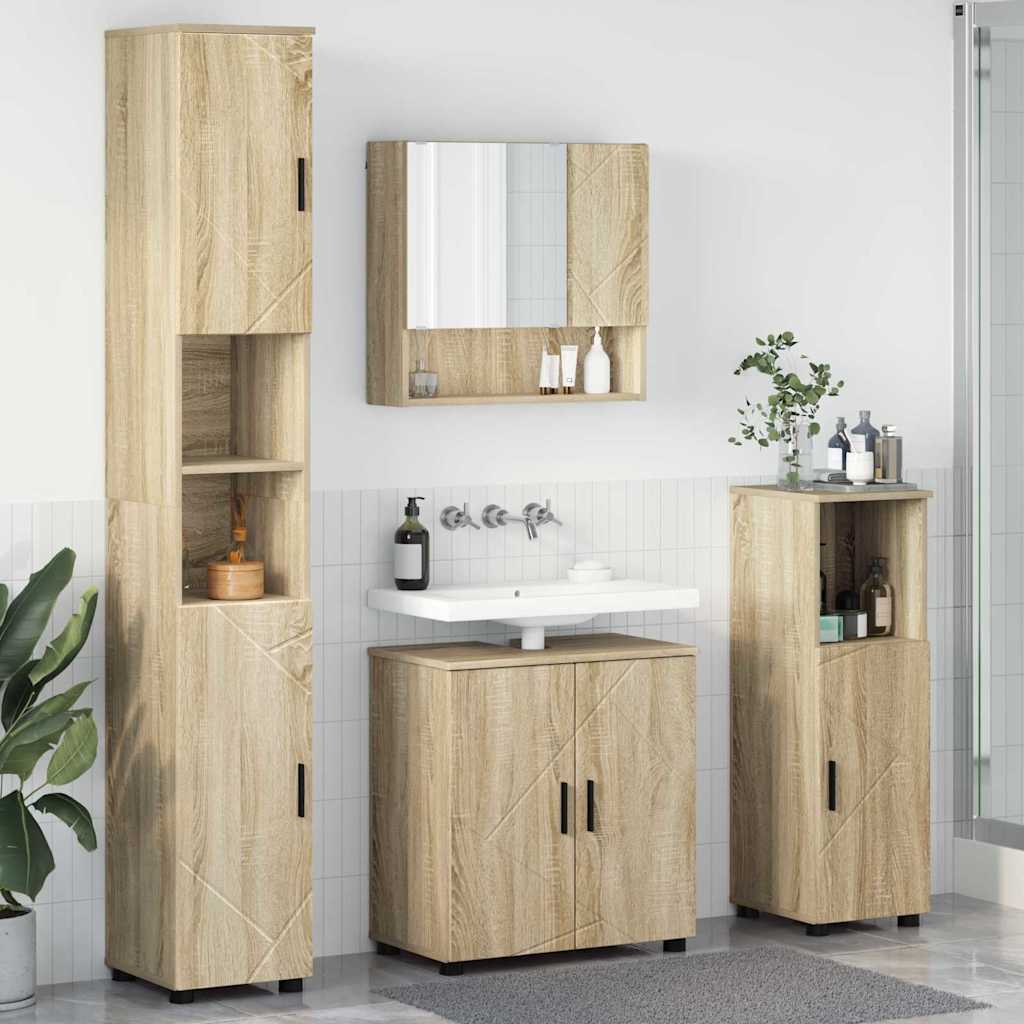 Badrumsmöbelset 4 st Sonoma-ek 61 x 35 x 64 cm