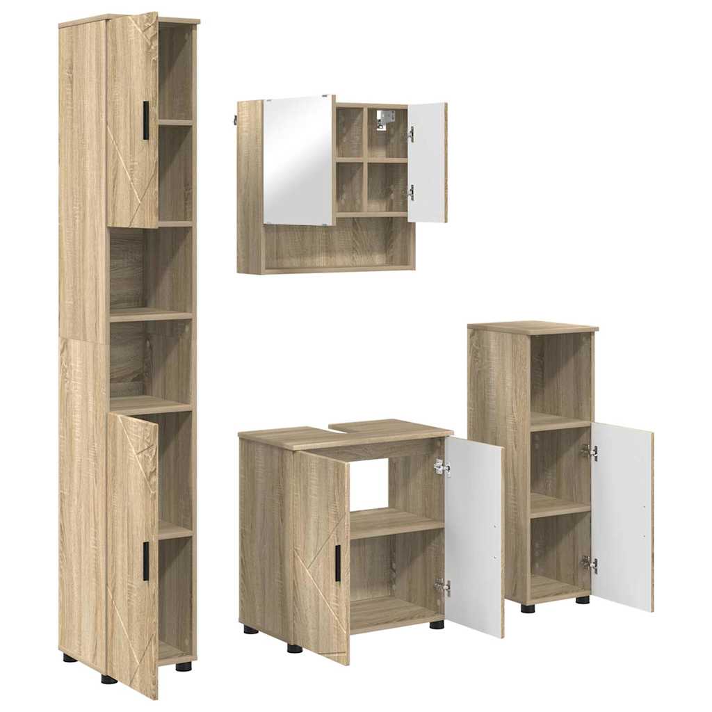Badrumsmöbelset 4 st Sonoma-ek 61 x 35 x 64 cm