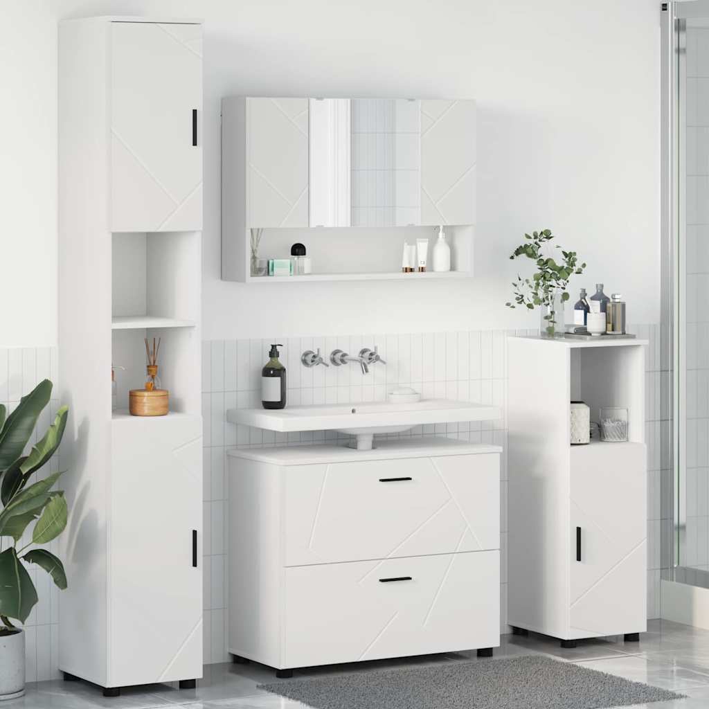 Badrumsmöbelset 4 st Vit 35 x 30 x 192 cm