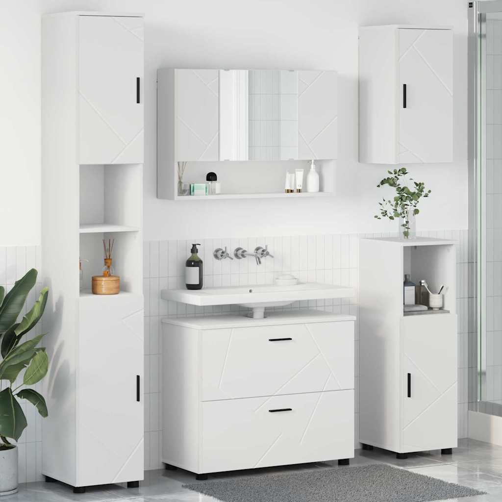 Badrumsmöbelset 5 st Vit 35 x 30 x 192 cm