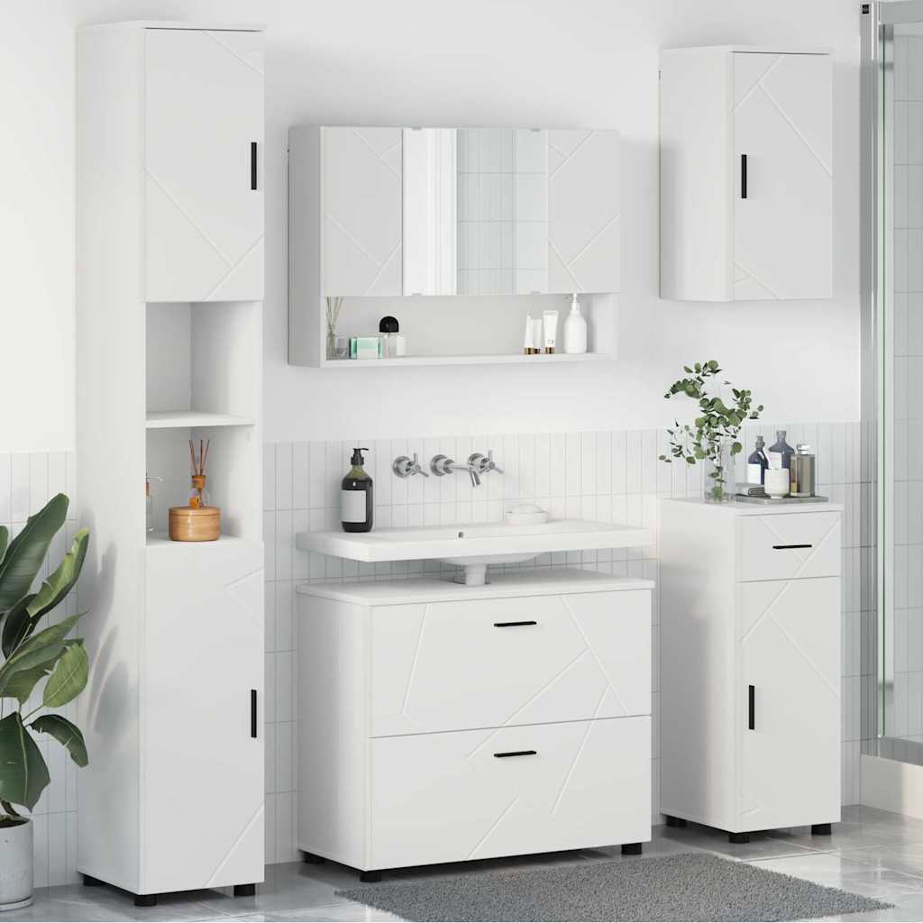 Badrumsmöbelset 5 st Vit 35 x 30 x 192 cm