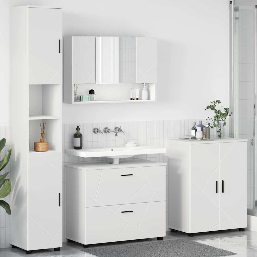 Badrumsmöbelset 4 st Vit 35 x 30 x 192 cm