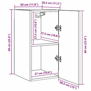 TV-bänkset 7 pcs Svart Ek 30,5 x 30 x 60 cm Konstruerat trä