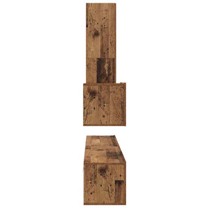 Vägg TV Skåp Väggmonterad 4 pcs Gammalt trä Konstruerat trä