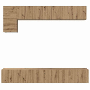 TV-bänkset Väggmonterad 5 pcs Artisan Ek Konstruerat trä