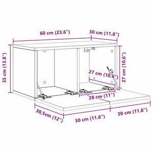 TV-bänkset Väggmonterad Gammalt trä Konstruerat trä