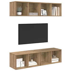 TV-bänkset 4 pcs Artisan Ek 37 x 37 x 72 cm Konstruerat trä