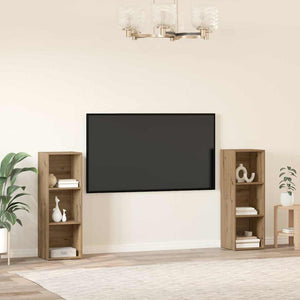 TV-bänkset 2 pcs Artisan Ek 107 x 35 x 37 cm Konstruerat trä