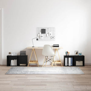 TV-bänkset 2 pcs Svart Ek 72 x 35 x 36,5 cm Konstruerat trä