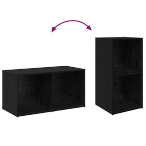 TV-bänkset 2 pcs Svart Ek 72 x 35 x 36,5 cm Konstruerat trä