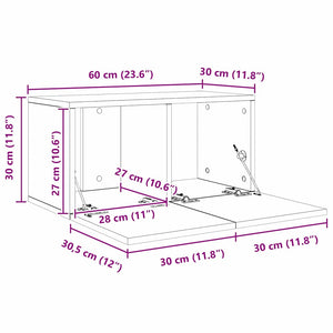 TV-bänkset 4 pcs Gammalt trä 60 x 30 x 30 cm Konstruerat trä