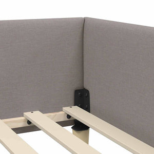 Hörn Sängram med huvudgavel Taupe 100 x 200 cm tyg