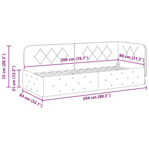Hörn Sängram med huvudgavel Taupe 80 x 200 cm tyg