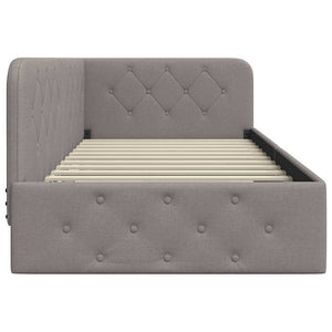 Hörn Sängram med huvudgavel Taupe 90 x 200 cm tyg