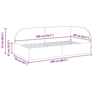 Hörn Sängram med huvudgavel Mörkgrön 90 cm x 200 cm Sammet