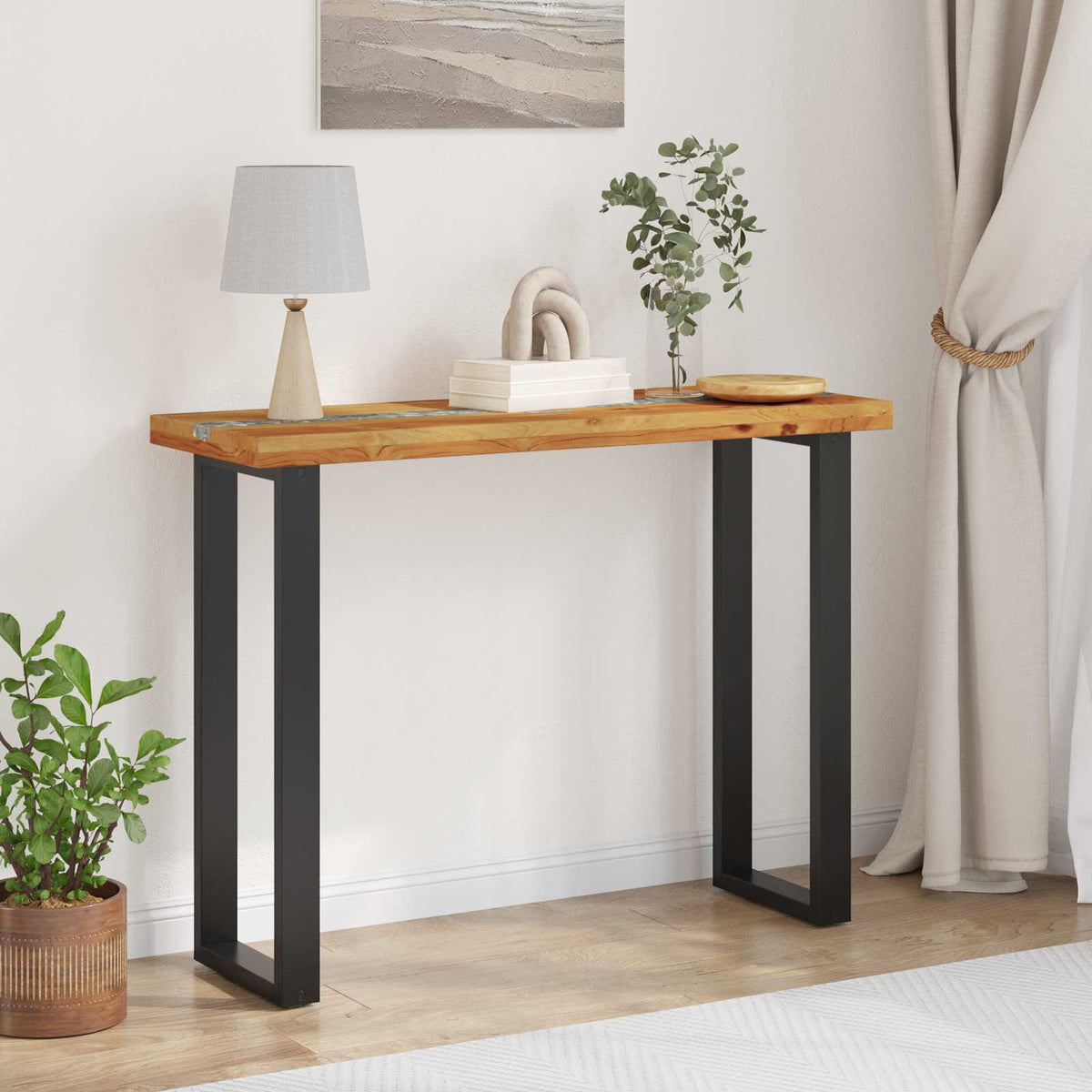 Konsolbord Brun 100 x 35 x 75 cm Massivt teakträ