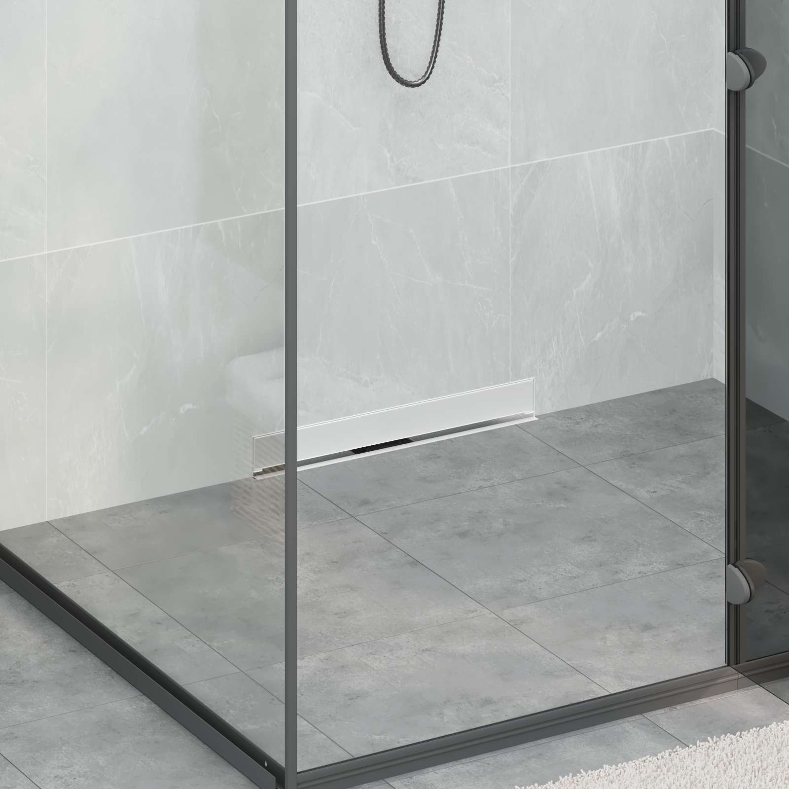 Väggmonterat duschavlopp Silver 50 cm Rostfritt Stål 304
