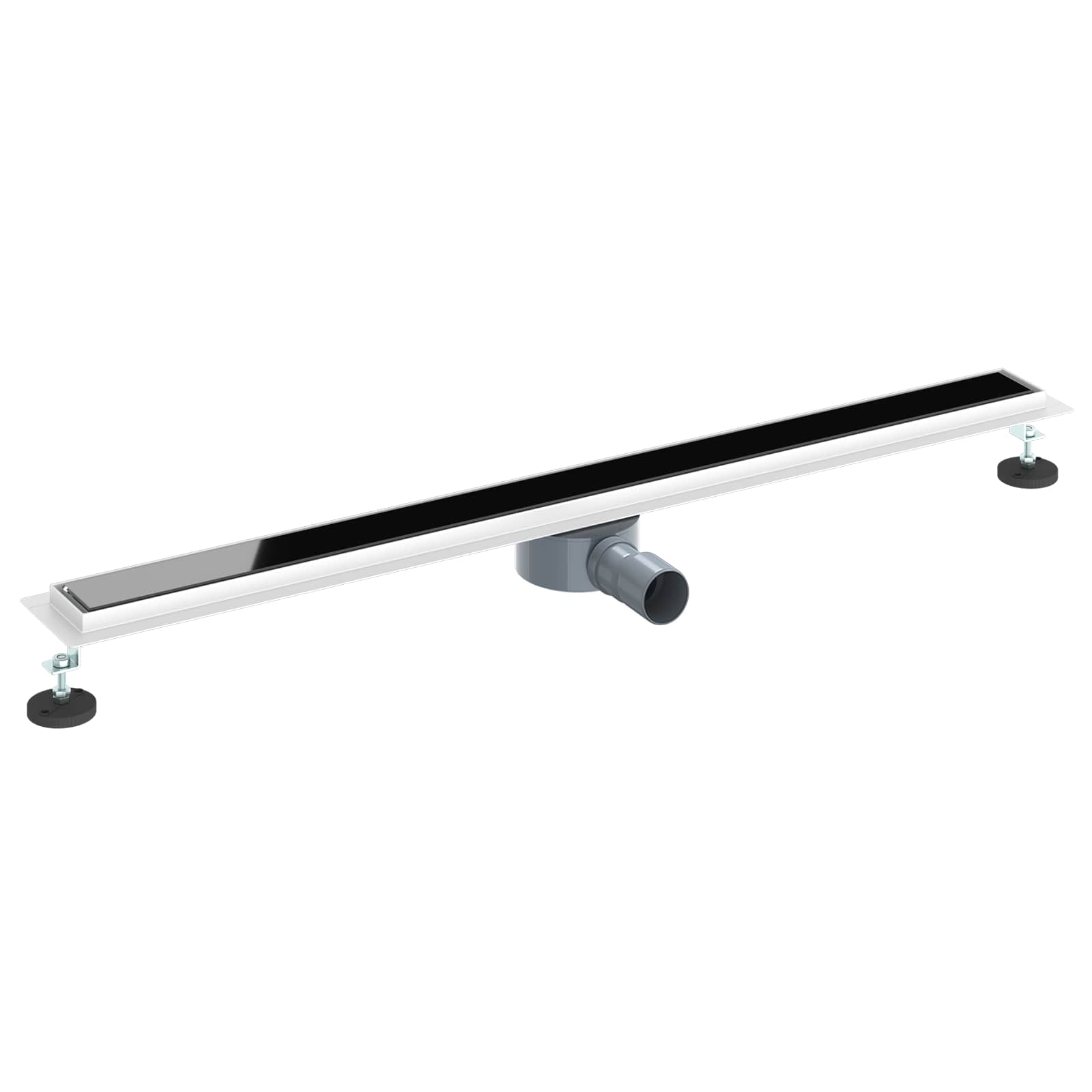 Duschavlopp med glaslock och 360° Sifon Svart 100 cm