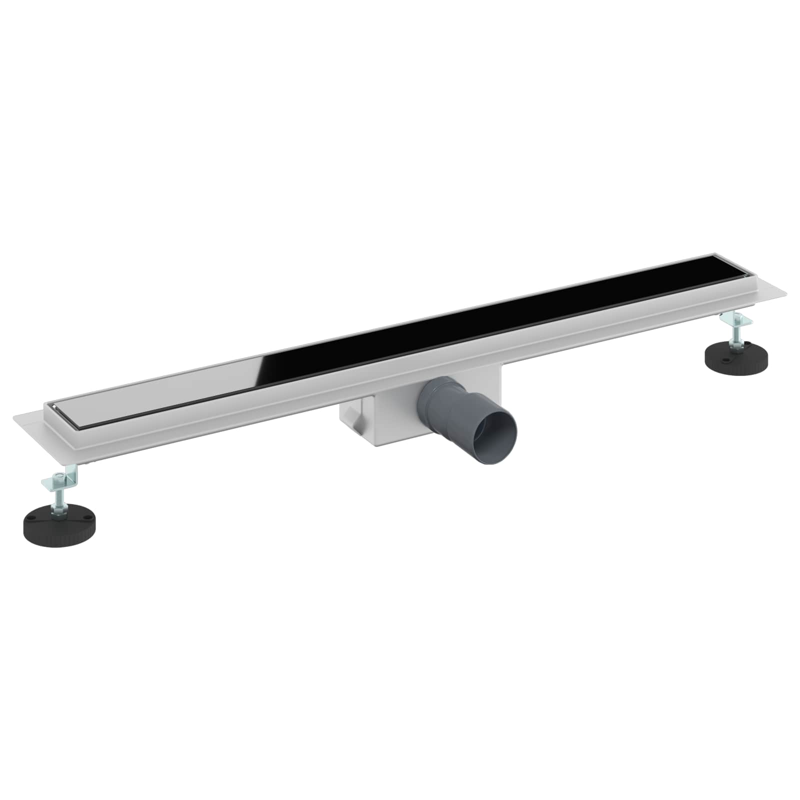 Duschavlopp med Glasöverdrag Svart 80 cm Rostfritt Stål 304