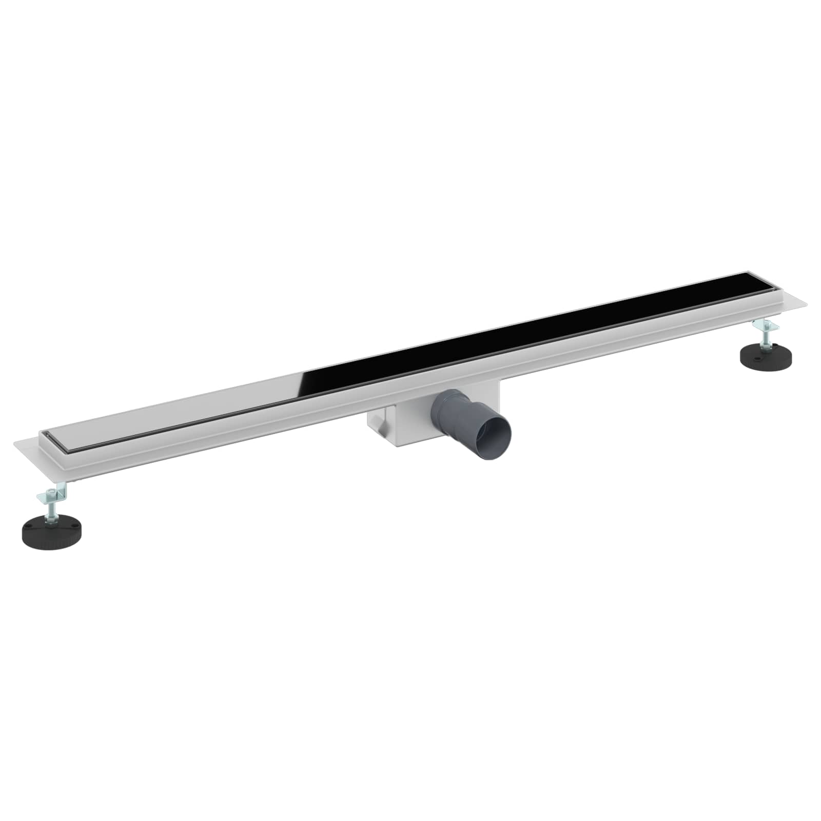 Duschavlopp med Glasöverdrag Svart 100 cm Rostfritt Stål 304