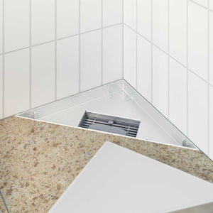 2 i 1 Triangelduschavlopp Silver 25 x 25 cm Rostfritt Stål 304