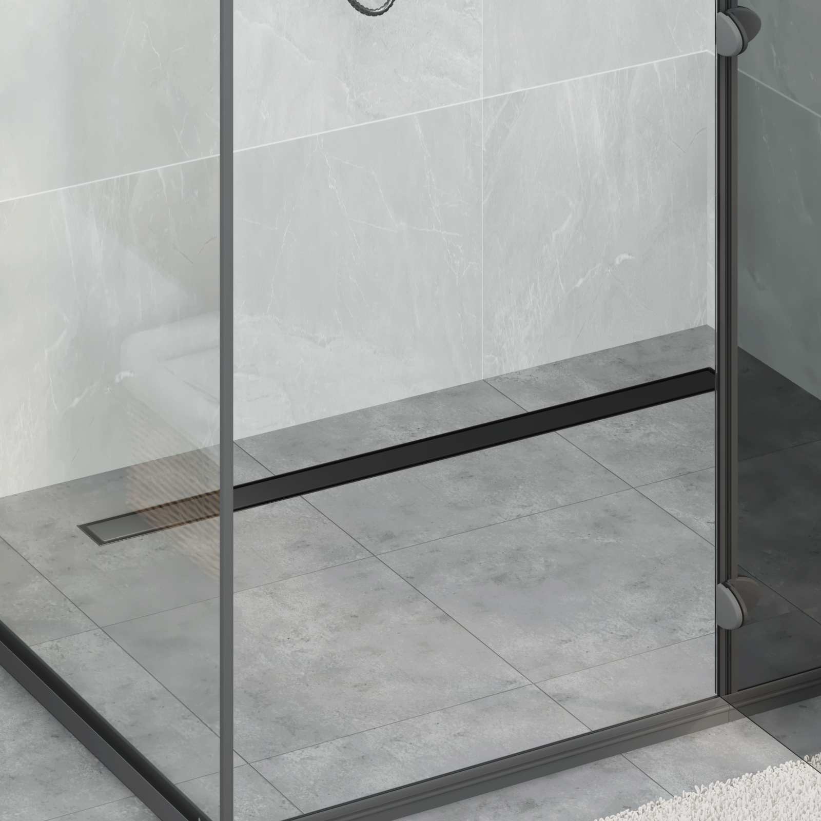 Duschavlopp 2-i-1 med 360° Siphon Svart 100 cm