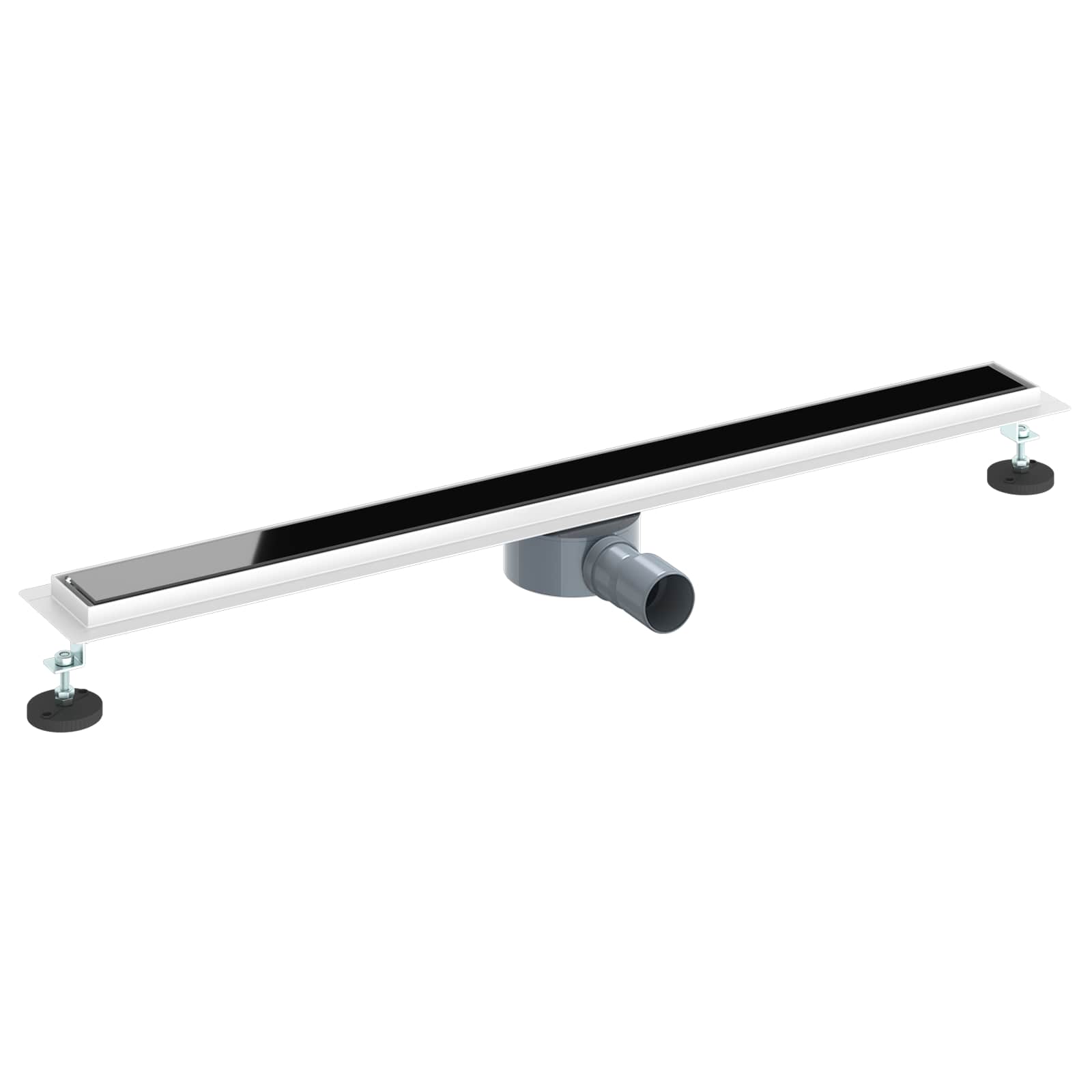 Duschavlopp med glaslock och 360° Sifon Svart 90 cm