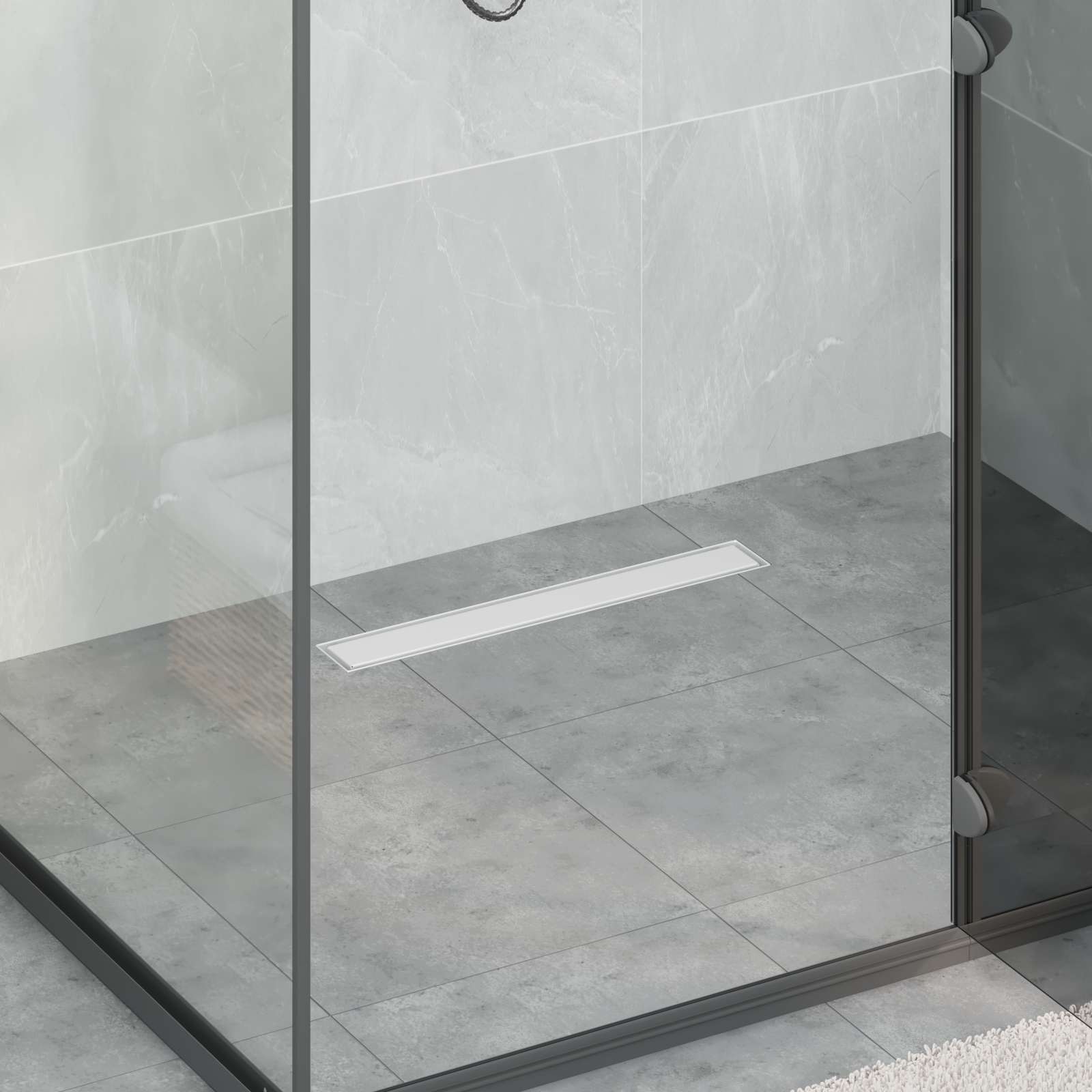 Duschavlopp 2-i-1 med 360° Siphon Silver 54 x 11 x 9,5 cm