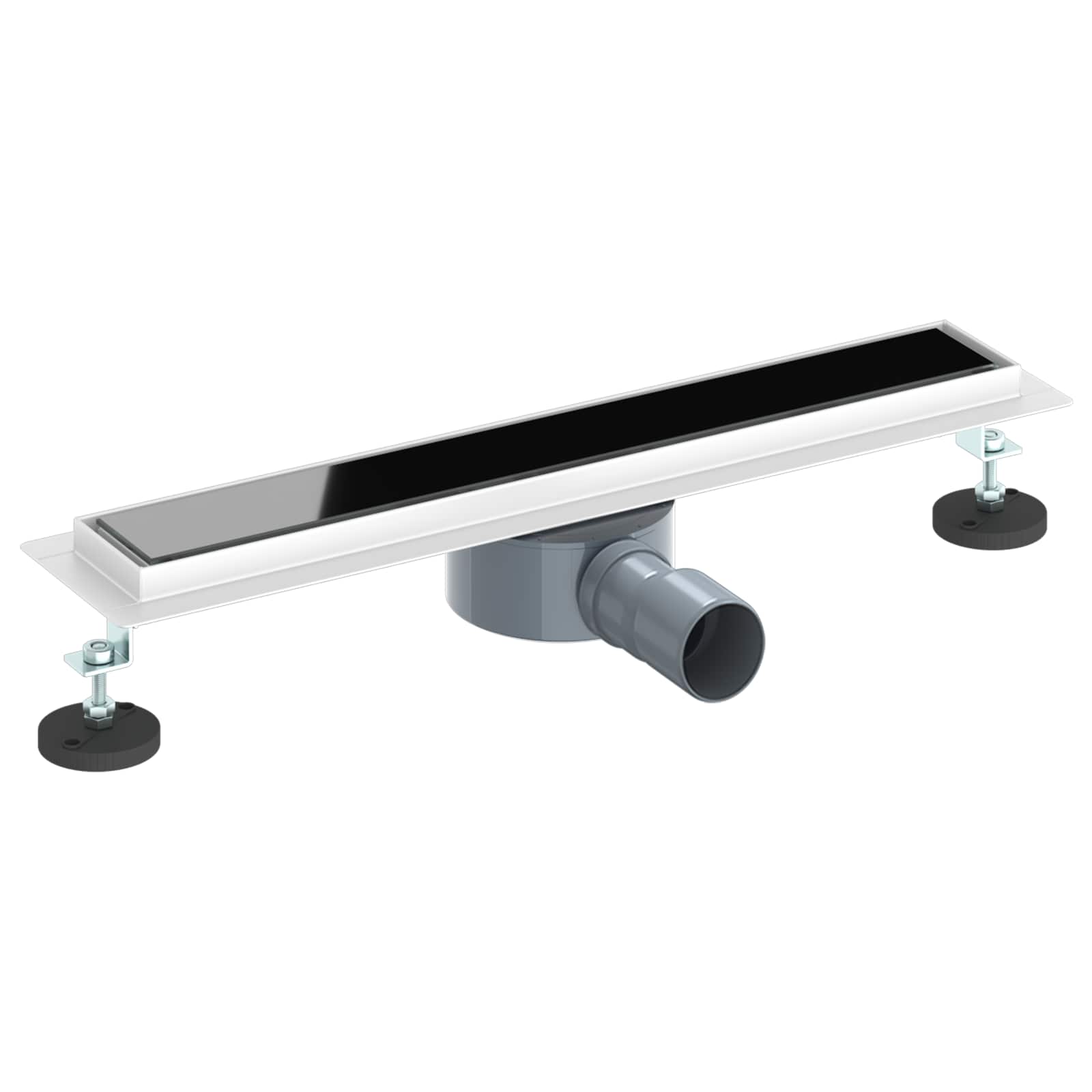 Duschavlopp med glaslock och 360° Sifon Svart 50 cm