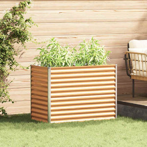 Upphöjd odlingslåda Ljusbrun 98 x 50 x 68 cm Galvaniserat Stål