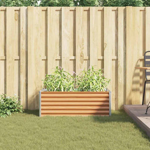 Upphöjd odlingslåda Ljusbrun 98 x 50 x 36 cm Galvaniserat Stål
