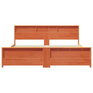 Sängram med huvudgavel Vaxbrun 200 x 200 cm Konstruerat trä